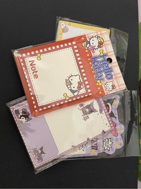 Hello Kitty Note Pad Trio - Red, Yellow, Lavender